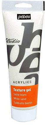 Pébéo – Studio Acrylics 250 ML Gel de Texture Sable Blanc – Gel Peinture Acrylique Sable – Pâte de Texture Sable Blanc – Gel Peinture Pébéo Acrylique Sable Blanc – 250 ml
