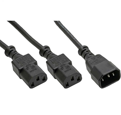 10er Set InLine Netz-Y-Kabel (1x Kaltgeräte-Buchse, 2X Kaltgeräte-Stecker, 1,8m) schwarz