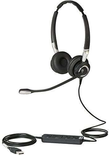 Jabra Biz 2400 II USB-A CC MS On-Ear Stereo Headset - Microsoft Skype for Business Certified Noise-cancelling Corded Headphone with HD Voice and Programmable Controller