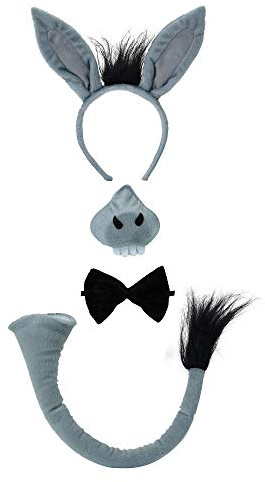 Bristol Novelty DS123 Donkey Costume Accessory Set and Sound, One Size, for 3 years to 14 years, Brown
