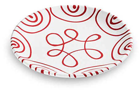 GMUNDNER KERAMIK Dessertteller, Durchmesser: 20 cm, Rotgeflammt, handgemachte Keramik aus Österreich