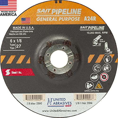 United Abrasives- SAIT 22042 Schneid-/Schleifscheibe Typ 27, A24R, Rohrleitung, 15,2 x 0,3 x 2,2 cm, 25 Stück