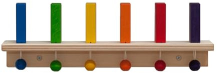 FRIDLIN® Wand Domino für Kinder mit 6 Steinen, Holzspielzeug, Lernspielzeug, Designspielzeug, Kinderzimmerdekoration, Montessori