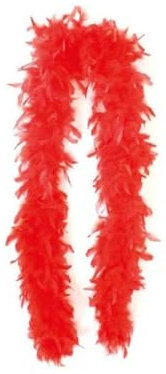 Federboa einfarbig aus verschiedenen Farben und Federdichten wählbar Länge ca. 1,80m Federstola Federschal Kostüm Karneval 20er Jahre Charleston Burlesque kuschelig (Rot)