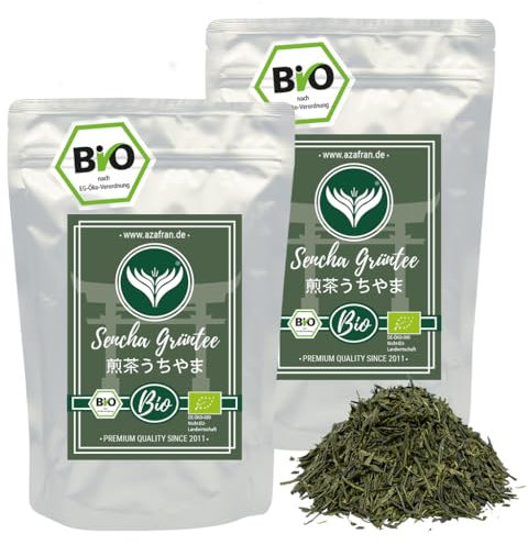 Azafran Grüner Tee - Japanischer BIO Sencha lose geschnitten - Uchiyama Grüntee 1kg