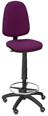 Piqueras Y Crespo T04CP Ayna bali- Taburete ergonómico, regulable en altura, aro reposapiés y ruedas de parquet, 100/123x46x40 cm, Morado