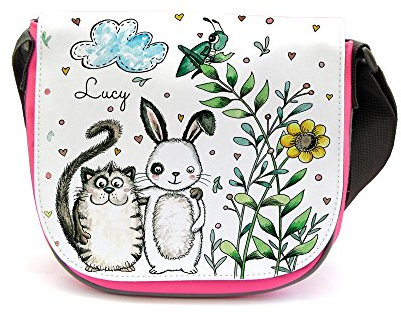 ilka parey wandtattoo welt Kindergartentasche Kindertasche Tasche Beste Freunde Katze und Hase mit Wunschnamen kgt13