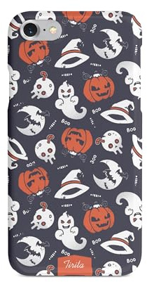 Tirita Phone Case Compatible with iPhone 6 Plus & 6s Plus Hard Cover Halloween Pumpkin Skull Ghost