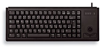 CHERRY G84-4400, Tastatur mit Trackball, Deutsch QWERTZ, PS/2, Schwarz | Kompaktes Design, Keine Extra Maus Nötig, Kabelgebunden, 2 Maustasten, Mechanische CHERRY ML Switches, Langlebig & Robust