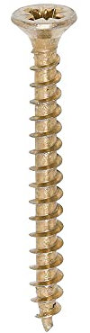 TIMCO Solo Chipboard & Woodscrews - Gold - 4.0 x 40 - Box of 200 - A Single Thread woodscrew mainly Used in Various Types of Timber and Man-Made Boards or into Masonry with The use of Plastic Plug