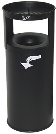 kaiserkraft | Sicherheits-Kombiascher | Flammverlöschend, Stahlblech, Volumen 25 l, HxØ 800 x 250 mm, schwarz