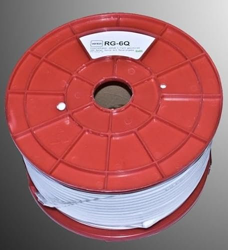 Koaxialkabel SAT Koax Kabel Venton 100m RG6Q CCS 120 dB max. 4-Fach geschirmtes Coax Antennenkabel Satelittenkabel für DVB-S / S2 DVB-C und DVB-T / T2 / UKW BK TV Fernseh Satelliten-Schüssel Digital