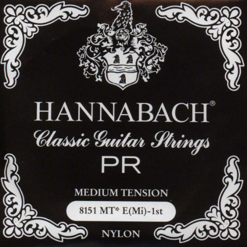 Hannabach Corde per chitarra classica Serie 815 Medium Tension Silver Special, corde singole E1/Mi1