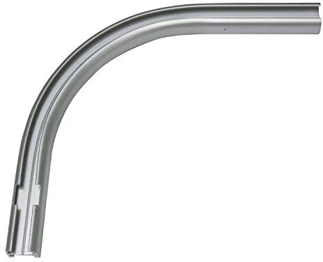 GARDINIA Rundbogen für Vorhangschienen-Verlängerungen/für 1-läufige Vorhangschiene, 90°-Winkel, Links, 12/13 cm, Aluminium, Weiß
