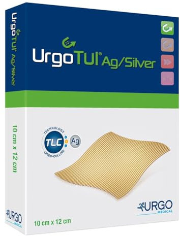 urgo 518515 Verbände, Urgotül, 5 cm x 5 cm, silber (60-er pack)