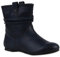 Stiefeletten Damen Schlupfstiefel Stiefel Flach Boots Nieten Leder-Optik Schlupfstiefeletten Schuhe 120940 Dunkelblau 37 Flandell