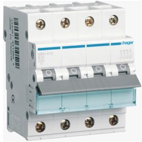 Leitungsschutzschalter 4pol. B-10A, 6kA MBN410 3250614310539 Hager