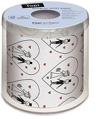 coffret papier de toilette à motif imprimé, modèle MARIAGE, 10 cm