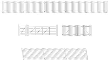 Ratio GWR Station Fencing (white) with Gates & Ramps