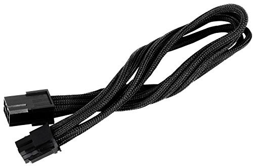 SilverStone SST-PP07-IDE6B - 25cm 6pin to PCI-E 6pin Sleeved Extention Cable, black