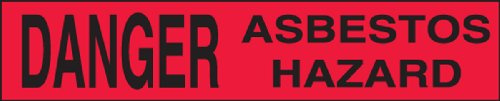 Accuform Signs MPT05 Plastic Barricade/Perimeter Tape, Legend DANGER ASBESTOS HAZARD, 3 Width x 1000-ft Length x 3-mil Thickness, Black on Red by