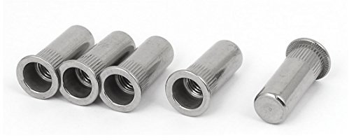 sourcing map 5Stück M10x34mm 304 Edelstahl Geschlossenes Ende Blindnietmutter Einsatz Nutsert de