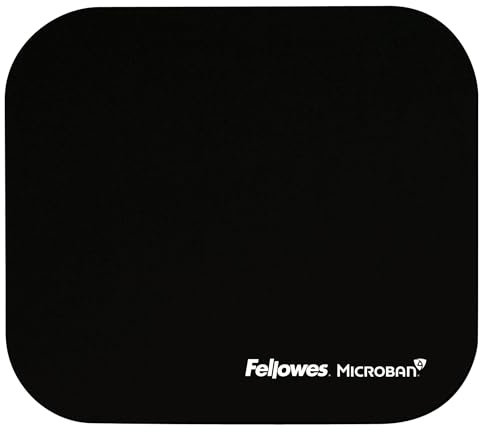Fellowes 5933901 Mauspad mit Microban, Rutschfester Unterseite, 9 x 8, Schwarz (FEL5933901), 20,3 x 22,9 x 0,3 cm