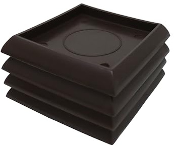 SoftTouch Furniture Caster Cups Hard Floor or Carpeted Surfaces (4 Piece) - 2 Square, Brown