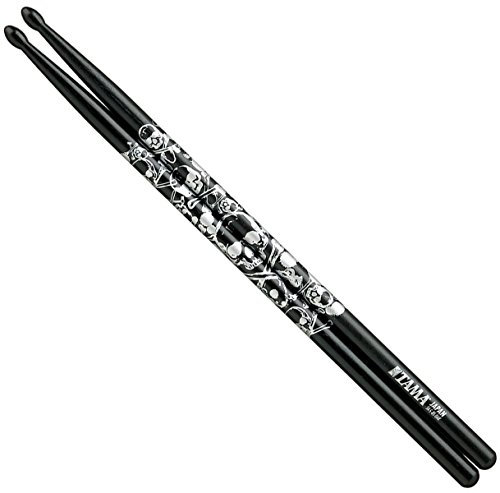 Tama 5ATotenkopf Schwarz Skull Drumsticks, lackierter Stock