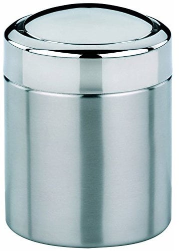 Kela 21381 Ano Mini-poubelle de salle de bain à couvercle basculant, 1,5 litre, acier inoxydable mat, Argent mat