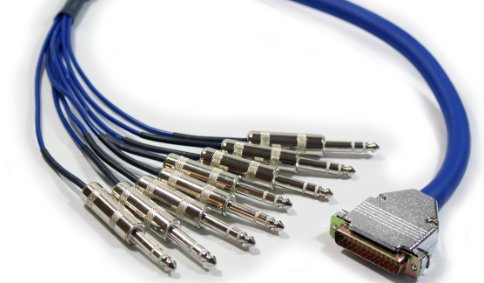 Loops 2m 25 Pin D-Sub to 8 x 6.35mm ¼” Jack Plug Loom Cable - Serial Signal Snake Lead