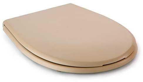 Tatay Tapa WC Universal Olympia, de Termoplástico, Forma Ovalada, Fabricado en España, Beige. Medidas 45,5 x 35,5 cm