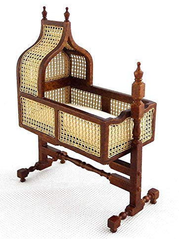 Melody Jane Puppenhaus Jacobean Cane Walnuss Wiege Miniatur Kinderzimmer Möbel