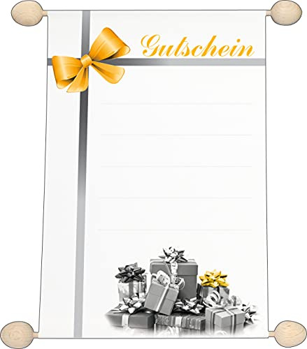 RNKVERLAG 2874 - Gutschein Idee & Stil „Gutschein“ neutral mit Schleife, DIN A5, 1 Stück