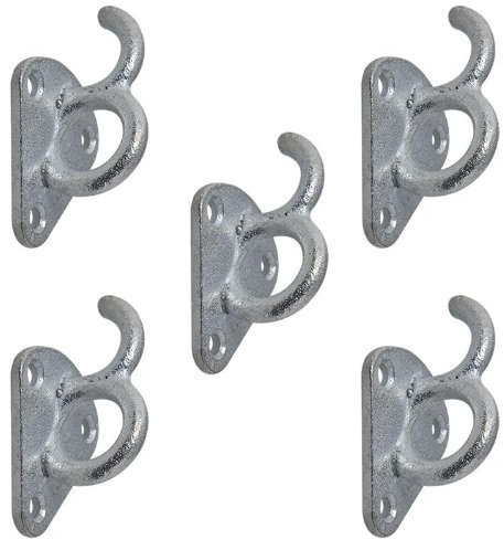 ProPlus 342157S Planenhaken Metall mit Öse 70x45 mm 5 Stück Planen Haken Ösen für Anhänger Plane
