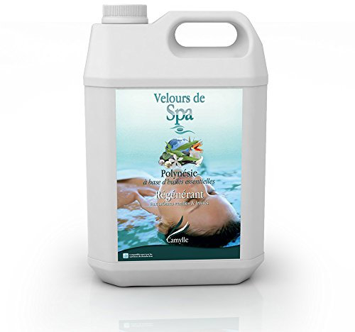 Camylle - Velours de Spa Polynésie - Fragrance à base d'Huiles Essentielles 100% Pures et Naturelles pour Spa - Régénérant aux arômes vanillés et fruités - 5000ml