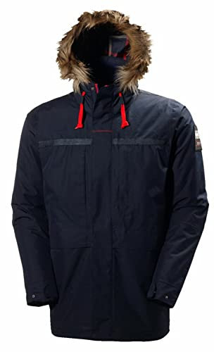 Helly Hansen COASTAL 2 PARKA – Winddichte, wasserfeste & atmungsaktive Jacke mit verstellbarer Kapuze – Winterparka für Herren, Blau (Navy), XL