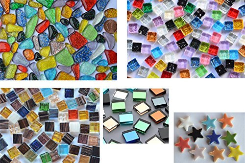 Mosaiksteine Bastelmix2 aus 5 versch. Artikeln 179g. ca.200 St.