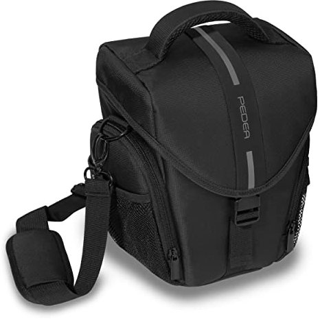 Pedea Kameratasche Essex für Spiegelreflexkamera DSLR SLR Fototasche für DLSM Systemkamera Objektive und Zubehör mit Regenschutzhülle, Gr. L grau