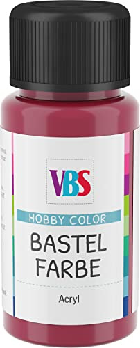 VBS Bastelfarbe 50 ml für Holz Leinwand Pappe MDF Stein Terrakotta Wand lichter Speichel wasserfest wasserverdünnbar geruchsneutral mischbar kinderfreundlich lösungsmittelfrei ganzjährig Aubergine