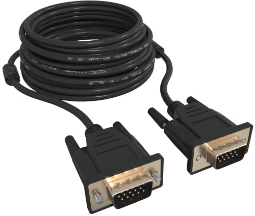 Tupavco Cavo VGA 30ft - Computer/Monitor/proiettore/PC/Cavo TV 15 Pin, Lungo Video Cord - TP606 30 Piedi Neri