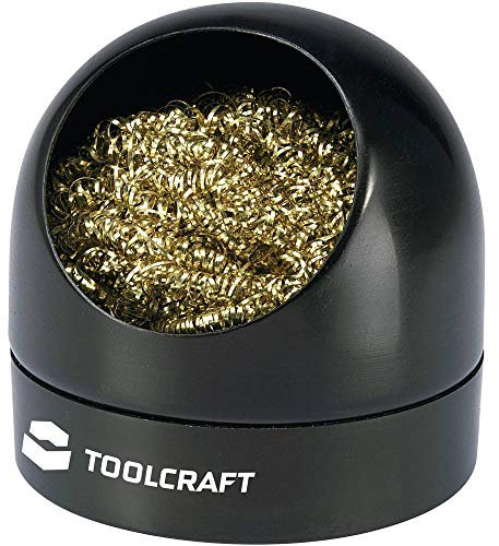 TOOLCRAFT AT-A900 Lötspitzenreiniger I Schonende Lötspitzen-Feinreinigung I Verhindert Oxidation I 2-teiliges Set mit Messing-Spiralwolle inkl. Ablage I Lötzubehör