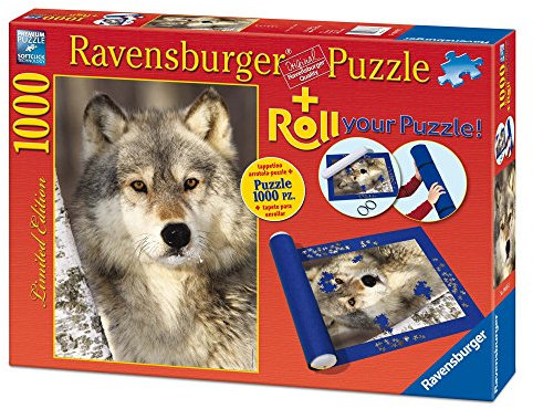 Ravensburger - Roll Your Puzzle + Puzzle 1000 Teile, Motiv Wolf (19911 2)