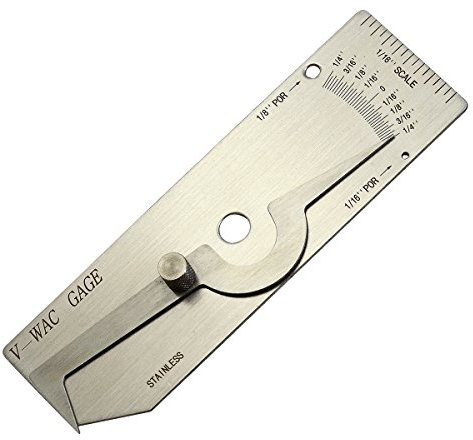 RIVERWELD V-WAC Einzel-Schweiß-Lehre Schweißinspektions-Gewinde-Lehre Zoll überprüft Unterwanderung Kronenhöhe Porosität Grübchen