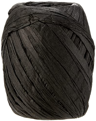 Eleganza 8 mm x 30 m Paper Raffia for Variety of Craft Projects and Gift Wrapping, No.20 Black