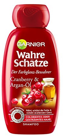GARNIER Wahre Schätze Shampoing intensif jusqu'aux pointes - Protège la couleur des cheveux (avec huile d'argan et canneberge - Pour cheveux colorés ou méchés - Sans parabène) - 1 x 250 ml