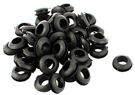 sourcing map 50stk. Gummi Elektrische Runde Kabeldurchführung Schwarz | 8mm Innendurchmesser