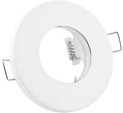 linovum Spot encastrable plat IP65 pour salle de bain, douche avec protection contre l'eau – Blanc rond avec douille GU10
