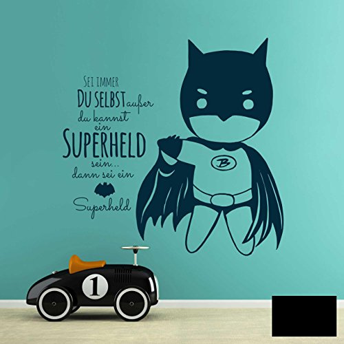 Wandtattoo Superheld mit Spruch sei immer du selbst M1994 ilka parey wandtattoo-welt ausgewählte Farbe: *schwarz* ausgewählte Größe: *M - 40cm breit x 40cm hoch*