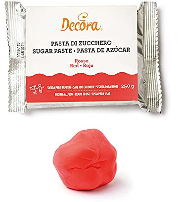 Decora 0310144 Pâte à Sucre Rouge 250 G